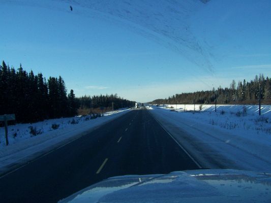 Hwy 17 in Nord Ontario
Das macht Laune und der Aerger ueber den verlorenen Tag schwindet langsam.
